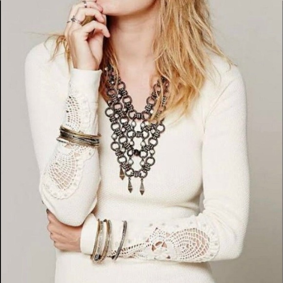 Free People Tops - Few people Henley crochet cuff
